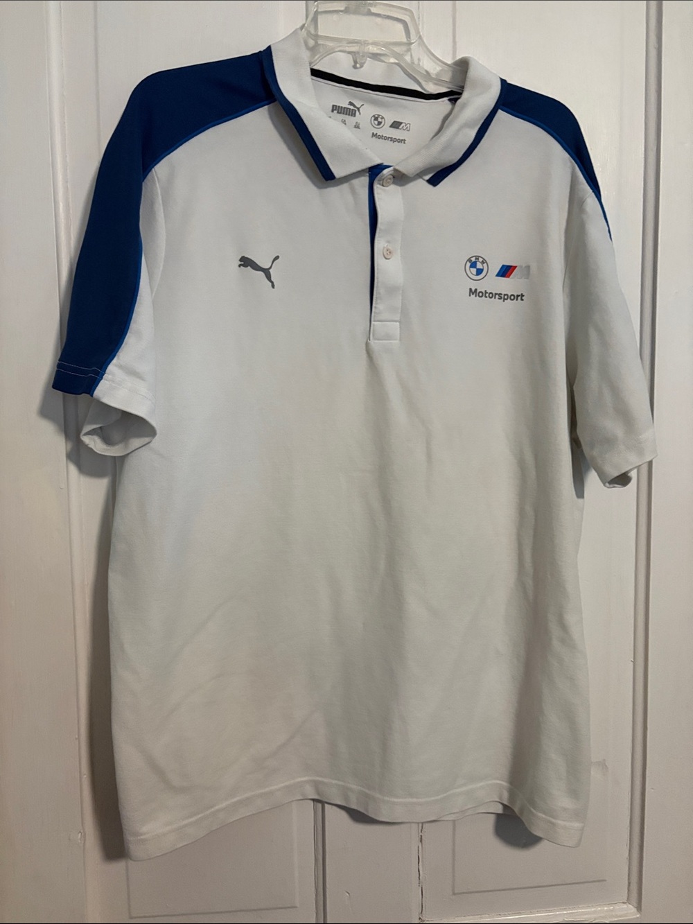Puma BMW Motorsport White and Blue Polo Shirt